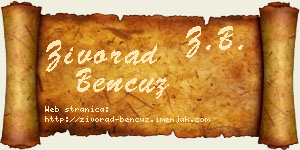 Živorad Bencuz vizit kartica